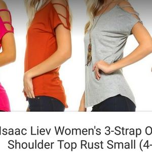 3 strap open shoulder Rust color top